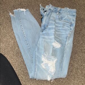 Distressed Light Blue Jeans
